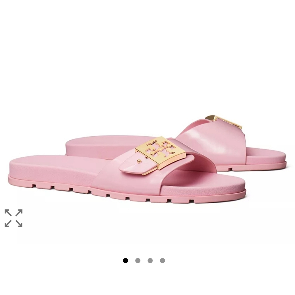 Tory Burch Buckle Slide Women’s Pink Rosa Candy Logo Sandal Size 10M